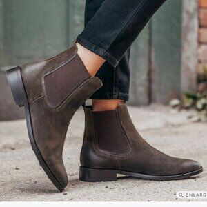 Thursday Boot Company Womens  Duchess Chelsea Boots brown Suede Pull on 10,5